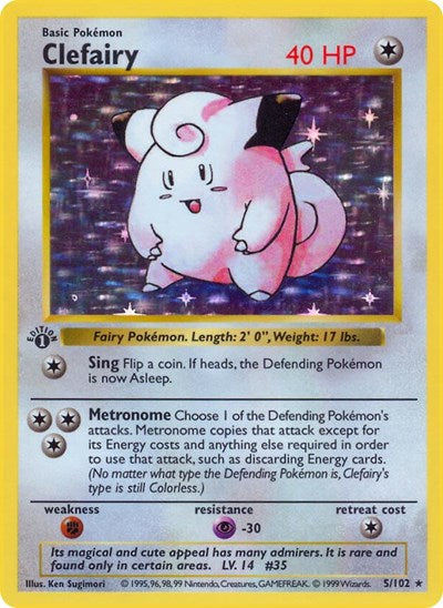 Clefairy - 005/102 - Base Set (Shadowless)