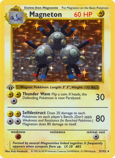 Magneton - 009/102 - Base Set (Shadowless)