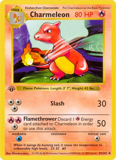 Charmeleon - 024/102 - Base Set (Shadowless)