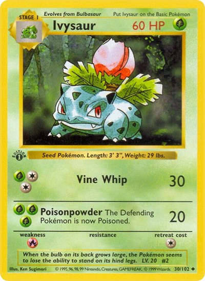 Ivysaur - 030/102 - Base Set (Shadowless)
