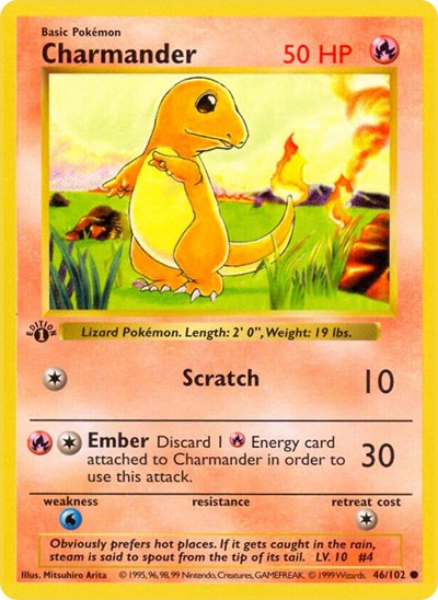 Charmander - 046/102 - Base Set (Shadowless)