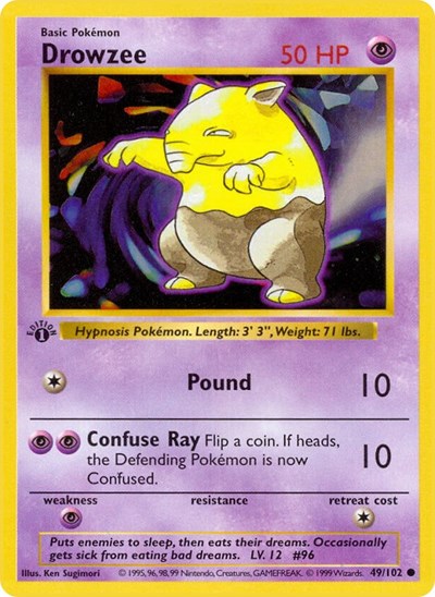 Drowzee - 049/102 - Base Set (Shadowless)