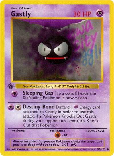 Gastly - 050/102 - Base Set (Shadowless)