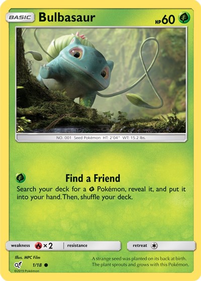 Bulbasaur (Holo Common) - 001/018 - Detective Pikachu