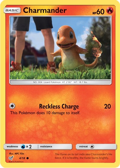 Charmander (Holo Common) - 004/018 - Detective Pikachu