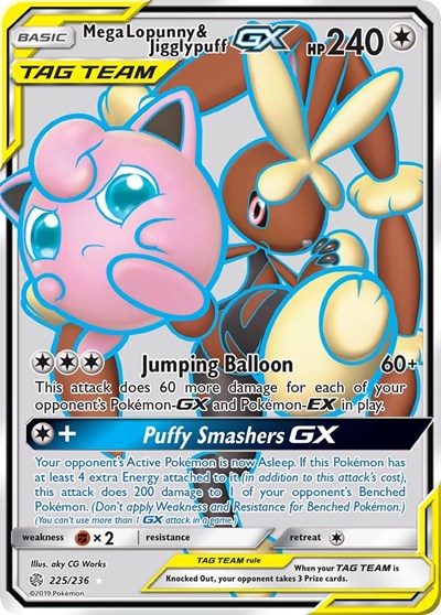 Mega Lopunny & Jigglypuff GX (Full Art) - 225/236 - SM - Cosmic Eclipse