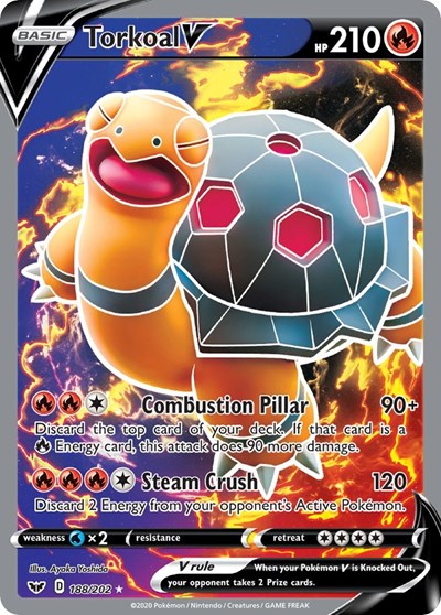 Torkoal V (Full Art) - 188/202 - SWSH01: Sword & Shield Base Set