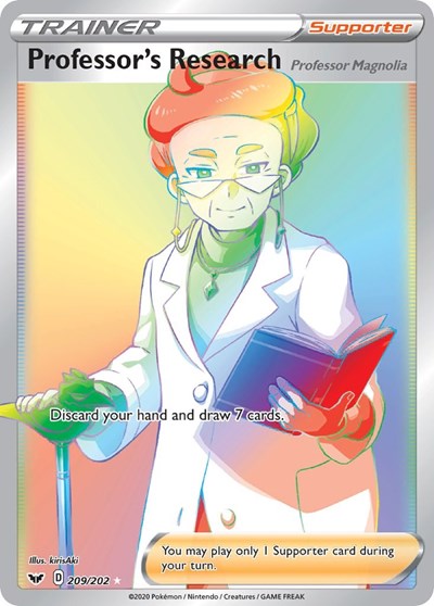 Professor's Research [Professor Magnolia] (Secret) - 209/202 - SWSH01: Sword & Shield Base Set