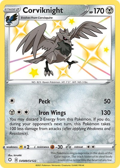 Corviknight - SV089/SV122 - Shining Fates: Shiny Vault