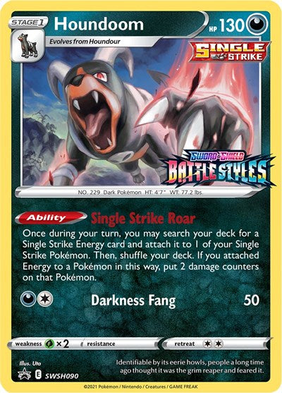 Houndoom (Prerelease) - SWSH090 - SWSH: Sword & Shield Promo Cards