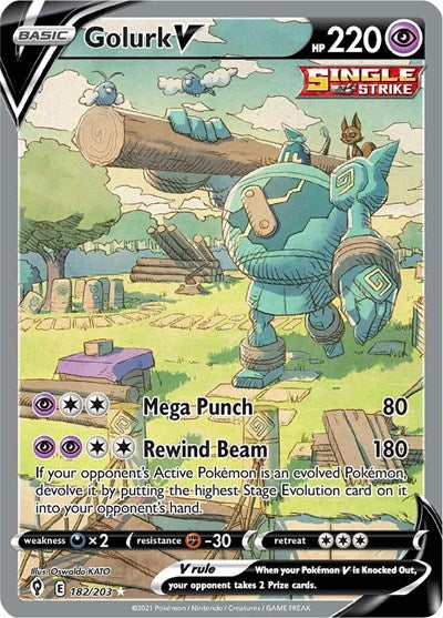 Golurk V (Alternate Full Art) - 182/203 - SWSH07: Evolving Skies