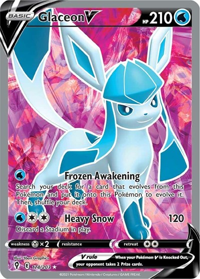 Glaceon V (Full Art) - 174/203 - SWSH07: Evolving Skies