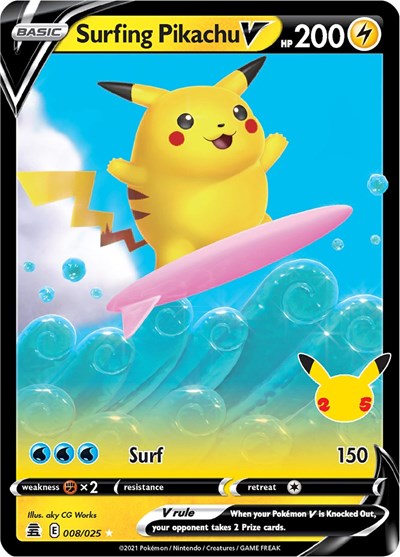 Surfing Pikachu V - 008/025 - Celebrations
