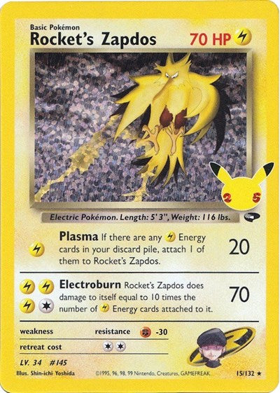 Rocket's Zapdos - 015/132 - Celebrations: Classic Collection