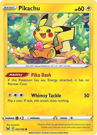Pikachu - 052/196 - SWSH11: Lost Origin
