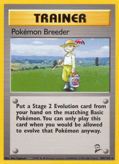 Pokemon Breeder - 105/130 - Base Set 2