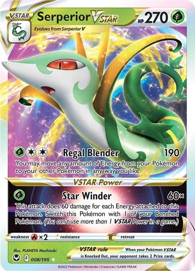 Serperior VSTAR - 008/195 - SWSH12: Silver Tempest