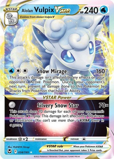 Alolan Vulpix VSTAR - 034/195 - SWSH12: Silver Tempest