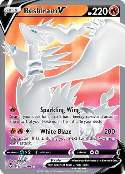 Reshiram V (Full Art) - 172/195 - SWSH12: Silver Tempest
