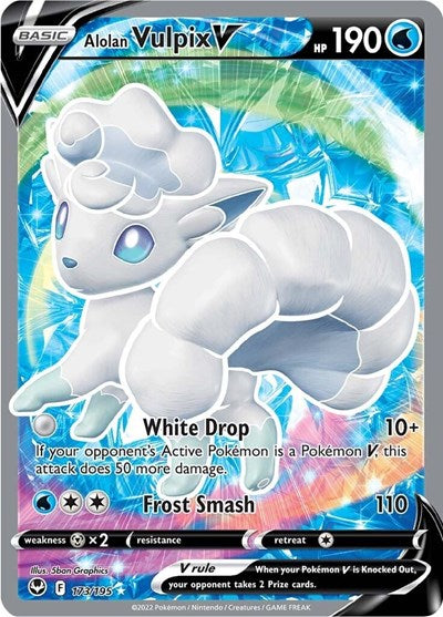 Alolan Vulpix V (Full Art) - 173/195 - SWSH12: Silver Tempest