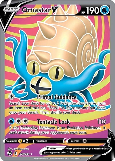 Omastar V (Full Art) - 174/195 - SWSH12: Silver Tempest