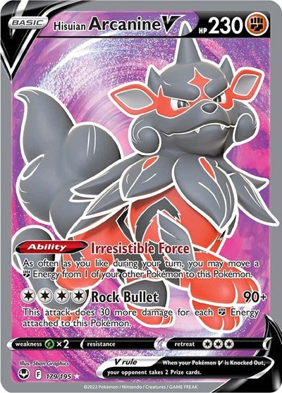 Hisuian Arcanine V (Full Art) - 179/195 - SWSH12: Silver Tempest