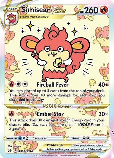 Simisear VSTAR - GG37/GG70 - SWSH: Crown Zenith: Galarian Gallery