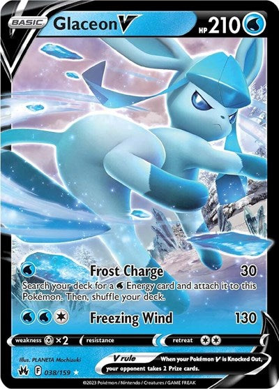 Glaceon V - 038/159 - SWSH: Crown Zenith