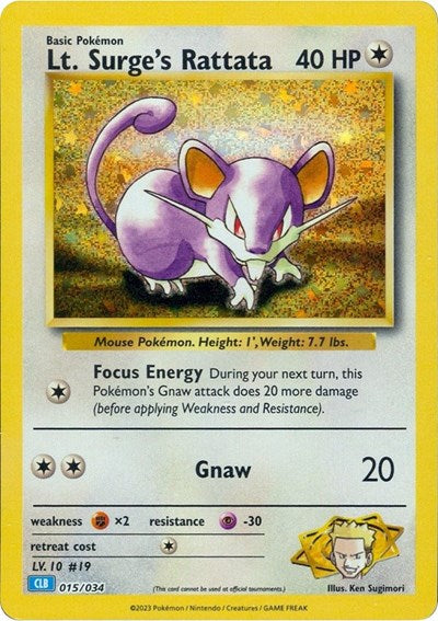 Lt. Surge's Rattata - 015/034 - Trading Card Game Classic