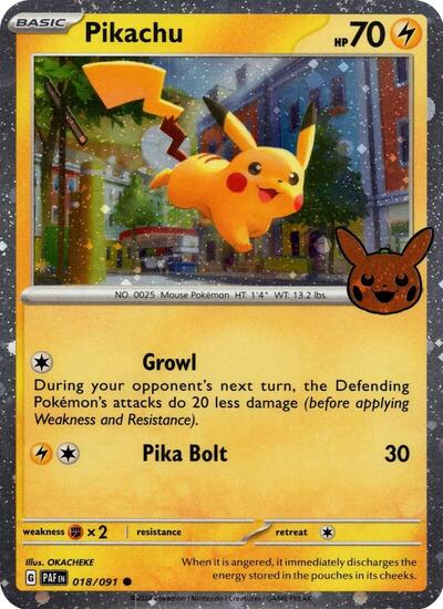 Pikachu (Cosmos Holo) - 018/091 - Trick or Trade BOOster Bundle 2024