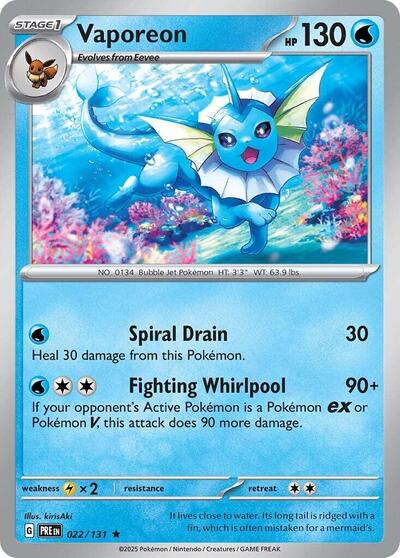 Vaporeon - 022/131 - SV: Prismatic Evolutions