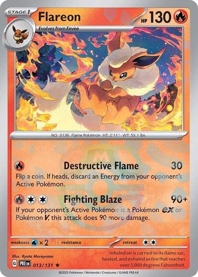 Flareon (Master Ball Pattern) - 013/131 - SV: Prismatic Evolutions
