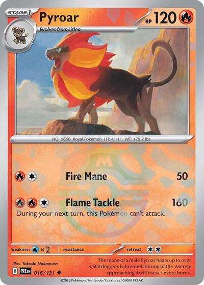 Pyroar (Master Ball Pattern) - 016/131 - SV: Prismatic Evolutions