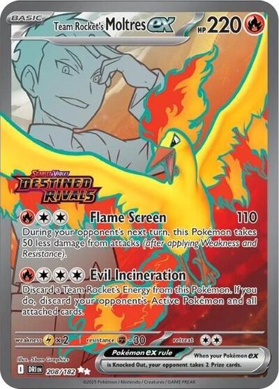 Team Rocket's Moltres ex (Destined Rivals Stamp) - 208/182 - Miscellaneous Cards & Products