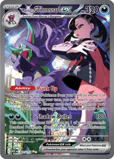 Marnie's Grimmsnarl ex - 287/217 - ME: Ascended Heroes