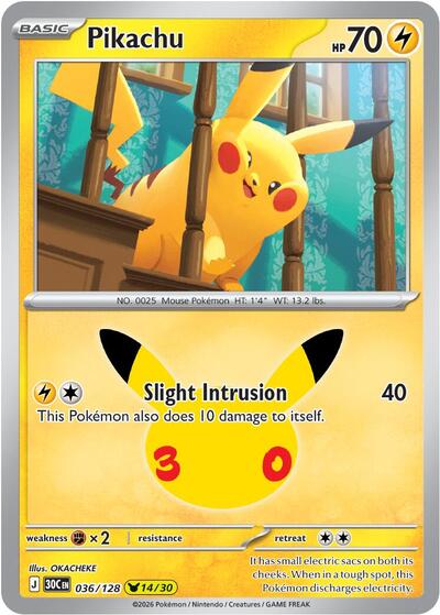 Pikachu - 036/128 - ME: 30th Celebration