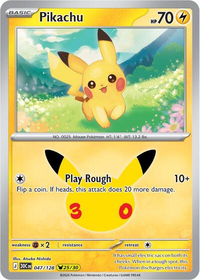 Pikachu - 047/128 - ME: 30th Celebration