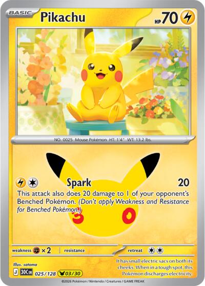 Pikachu - 025/128 - ME: 30th Celebration