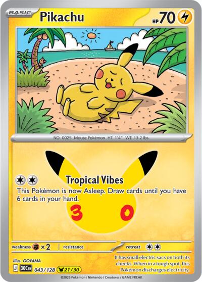 Pikachu - 043/128 - ME: 30th Celebration