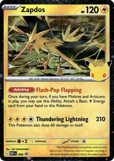 Zapdos (30th Celebration) - 098 - ME: Mega Evolution Promo