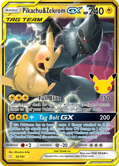 Pikachu & Zekrom GX - 033/181 - ME: 30th Celebration Classic Collection