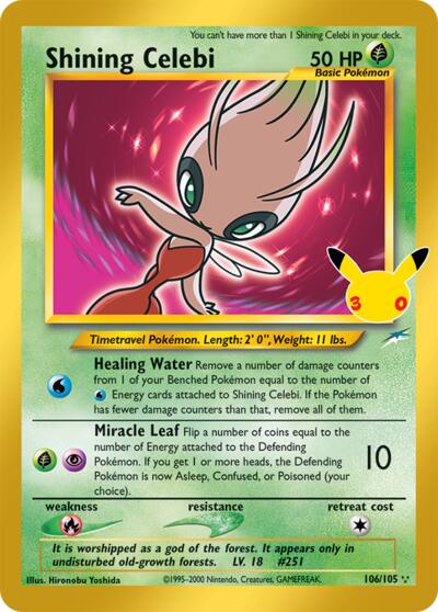 Shining Celebi - 106/105 - ME: 30th Celebration Classic Collection