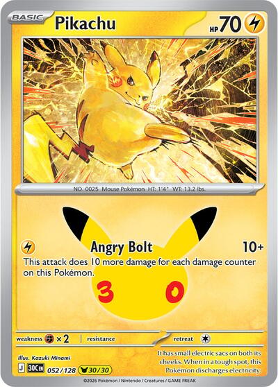 Pikachu - 052/128 - ME: 30th Celebration