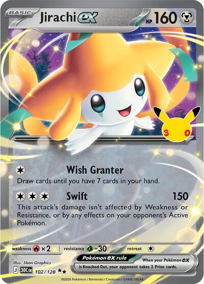 Jirachi ex - 102/128 - ME: 30th Celebration