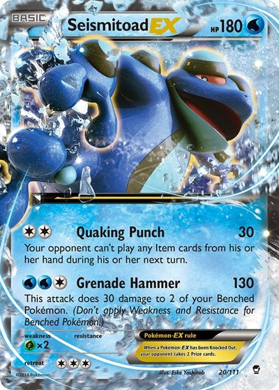 Seismitoad EX - 020/111 - XY - Furious Fists
