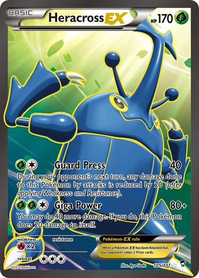 Heracross EX (105 Full Art) - 105/111 - XY - Furious Fists