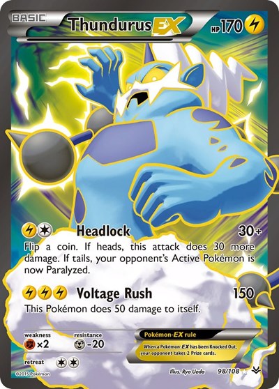 Thundurus EX (98 Full Art) - 098/108 - XY - Roaring Skies