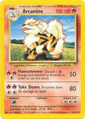 Arcanine Pokémon trading card with character and stats