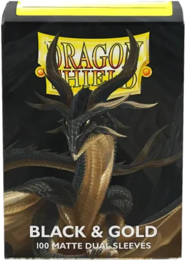 Dragon Shield Dual Matte Sleeves: Black & Gold (100ct)