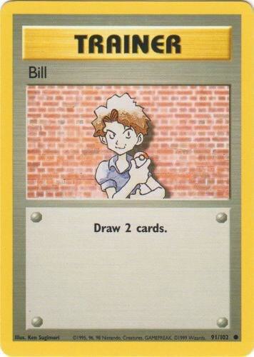 Trainer card featuring a character named Bill with a brick wall background